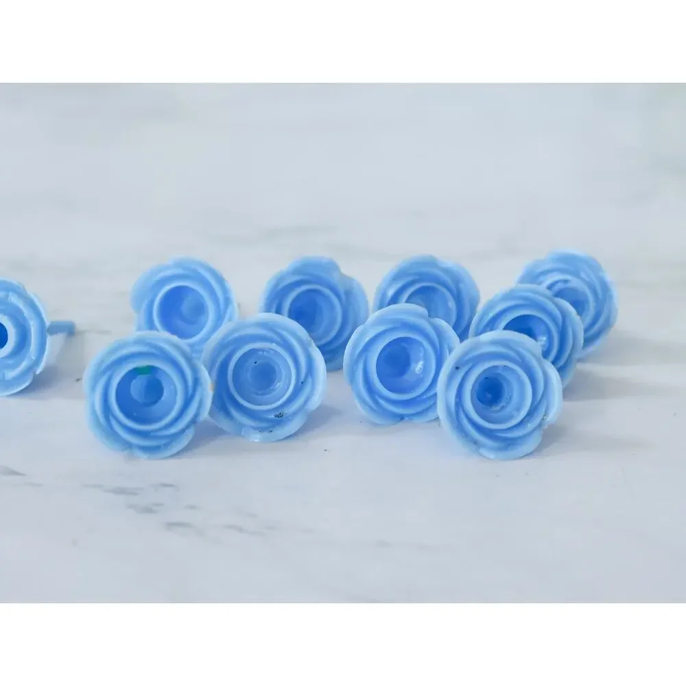VTG Set of 13 Floral Rose Cake Toppers Candle Holders Retro MCM Birthday Decor